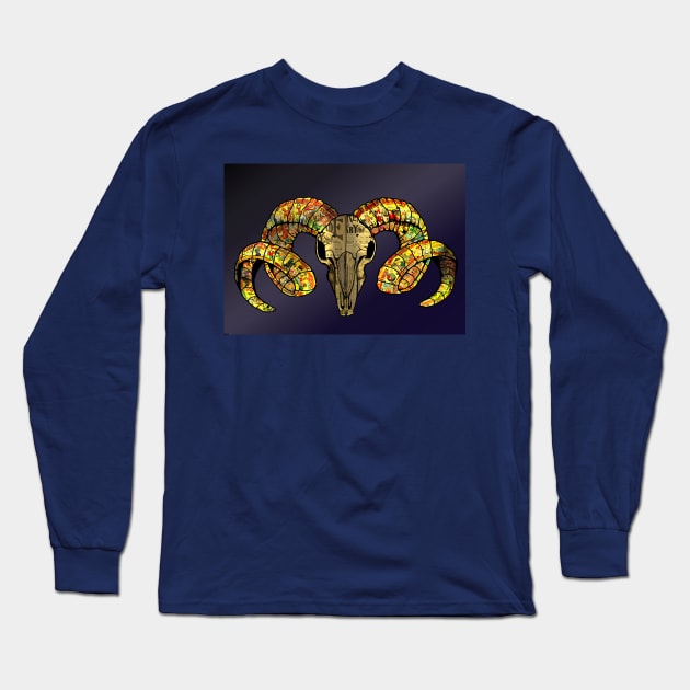 Ram&amp;#39;s Skull Long Sleeve T-Shirt by BLZBob